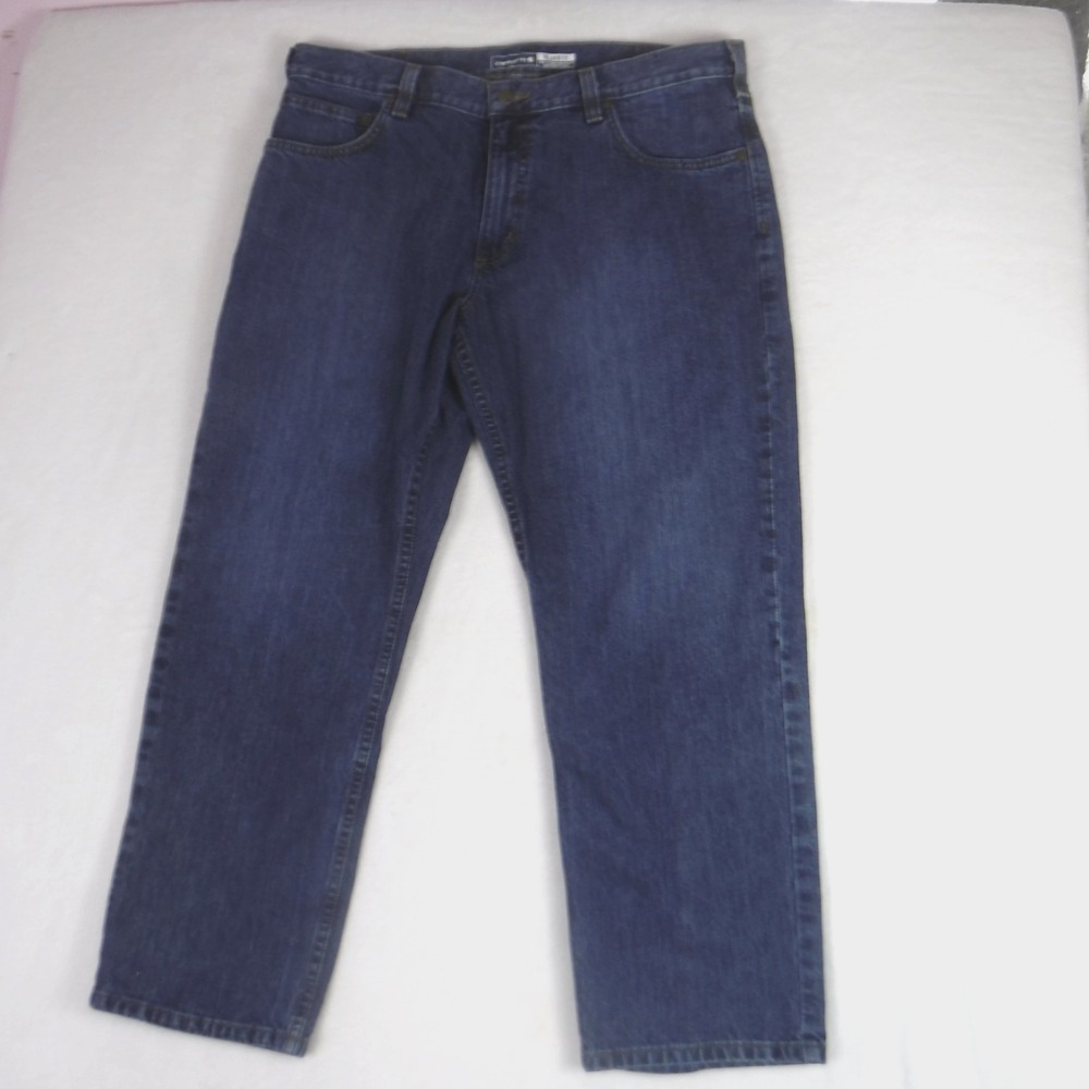 Carhartt Jeans Mens 38x28 Blue Relaxed Fit Straight Leg‎ Denim Workwear